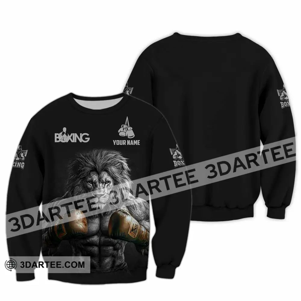 Unisex Shirt - Custom Lion Boxing Lover Sport Shirt Long Sleeve / S T-shirt