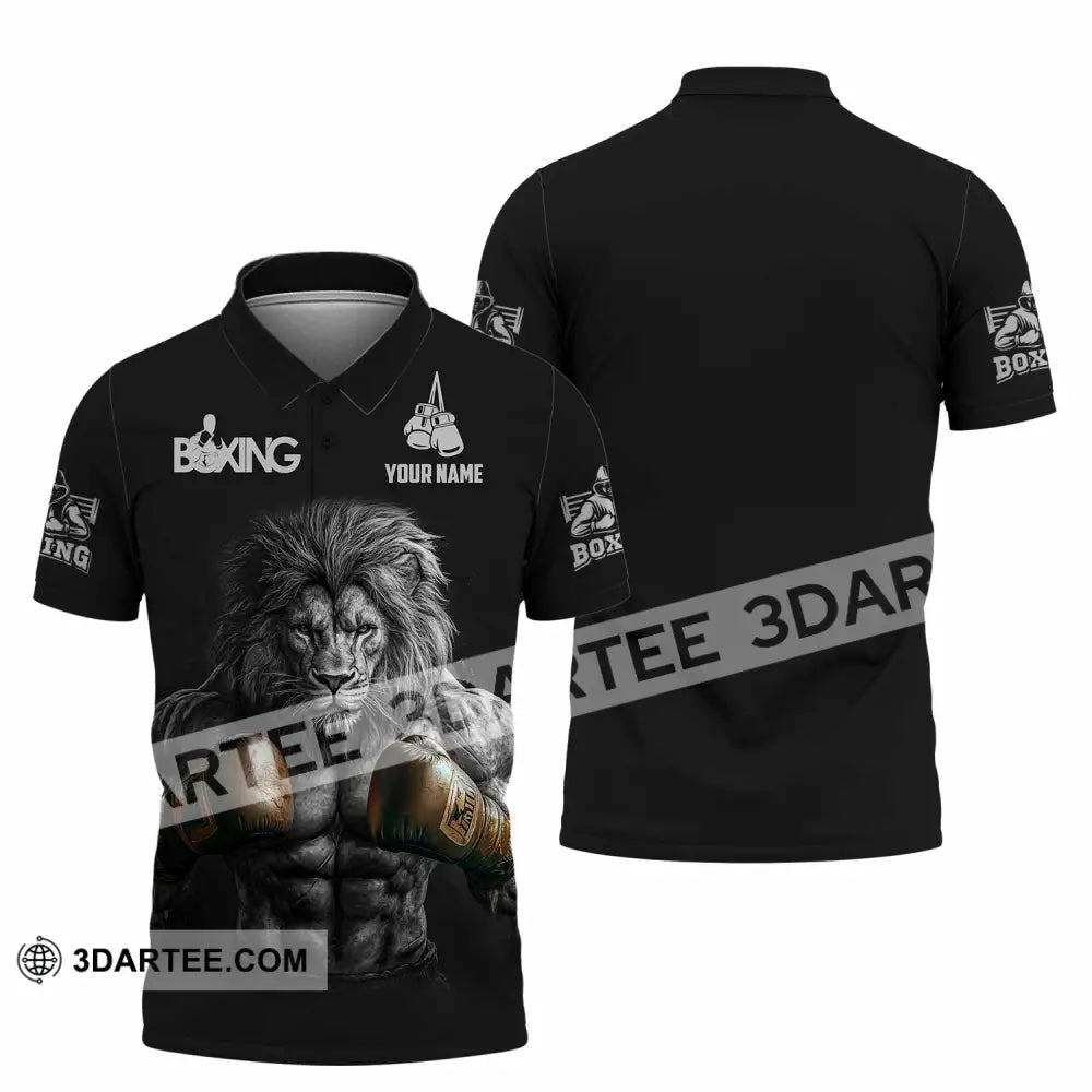 Unisex Shirt - Custom Lion Boxing Lover Sport Shirt Polo Shirt / S T-shirt