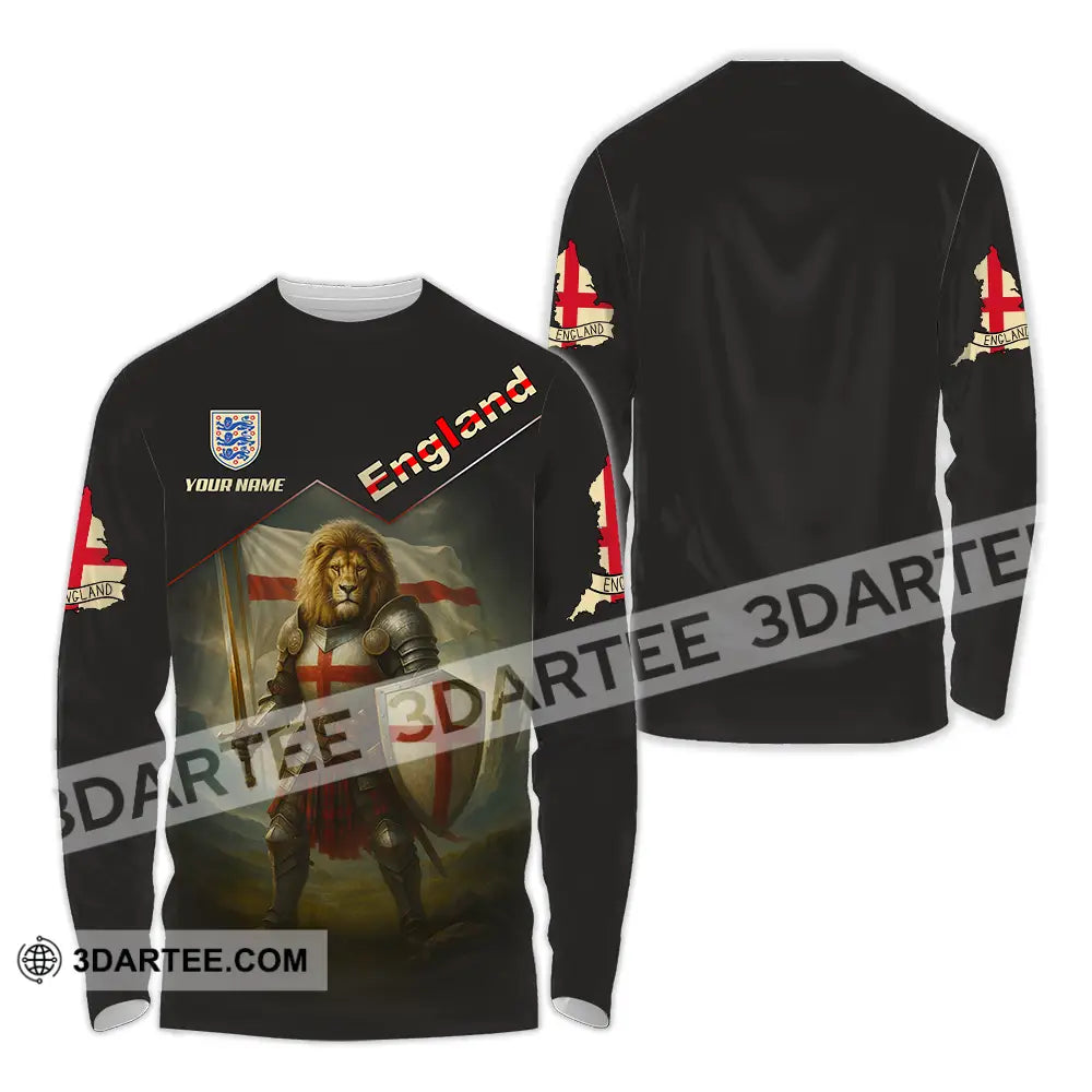 Unisex Shirt - Custom Lion Warrior England Shirt Long Sleeve Shirt / S T-shirt