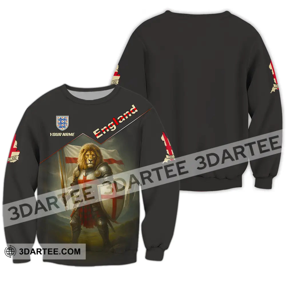 Unisex Shirt - Custom Lion Warrior England Shirt Long Sleeve / S T-shirt