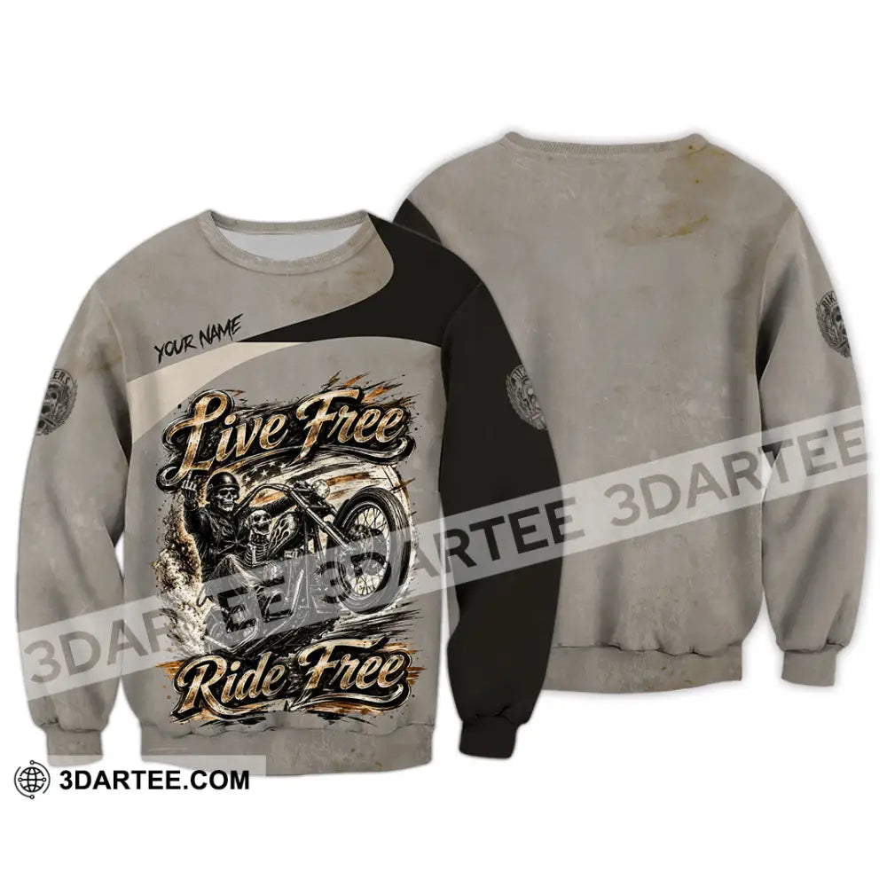Unisex Shirt - Custom Live Free Ride Free Shirt - Long Sleeve / S - T-shirt