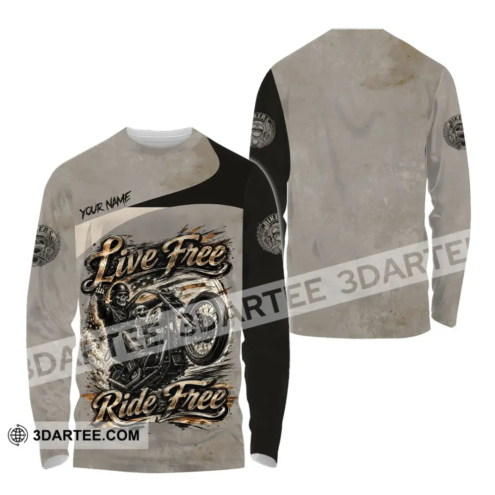 Unisex Shirt - Custom Live Free Ride Free Shirt - Long Sleeve Shirt / S - T-shirt
