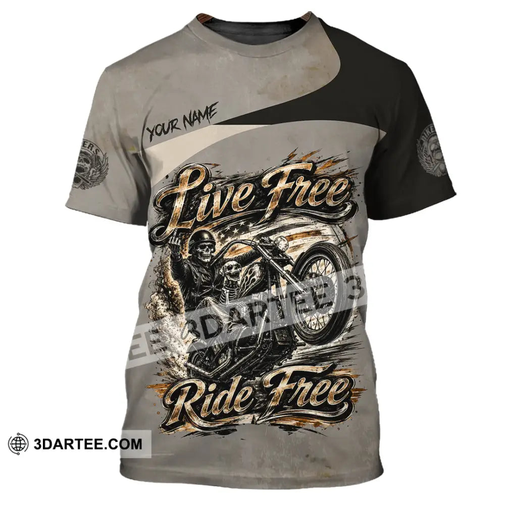 Unisex Shirt - Custom Live Free Ride Free Shirt - T-Shirt / S - T-shirt