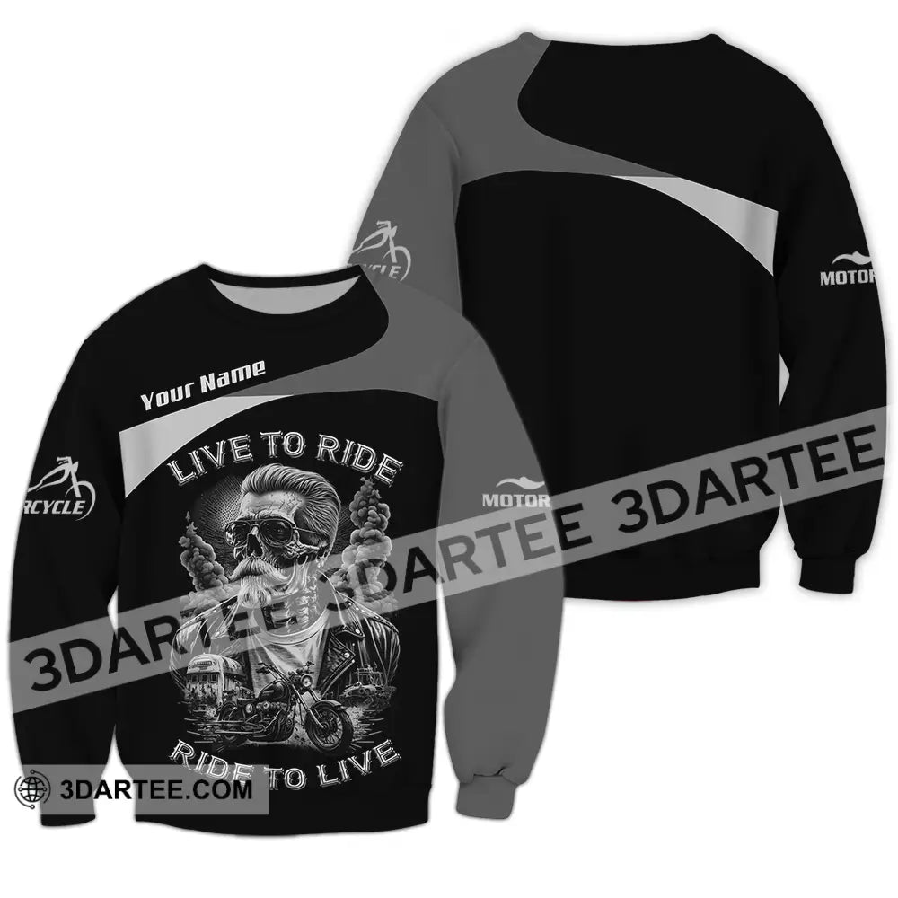 Unisex Shirt - Custom Live To Ride Ride To Live 3D Shirt - Long Sleeve / S - T-shirt