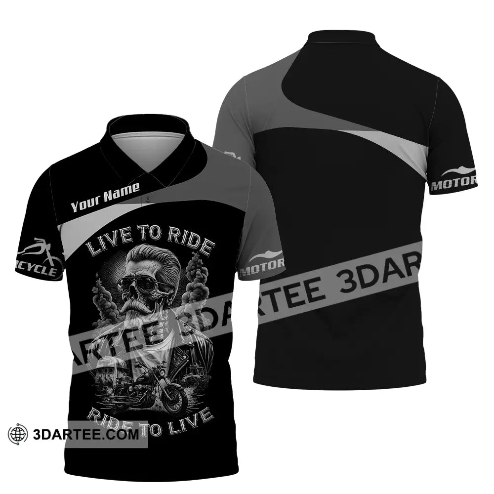 Unisex Shirt - Custom Live To Ride Ride To Live 3D Shirt - Polo Shirt / S - T-shirt