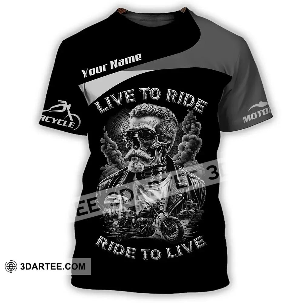 Unisex Shirt - Custom Live To Ride Ride To Live 3D Shirt - T-Shirt / S - T-shirt