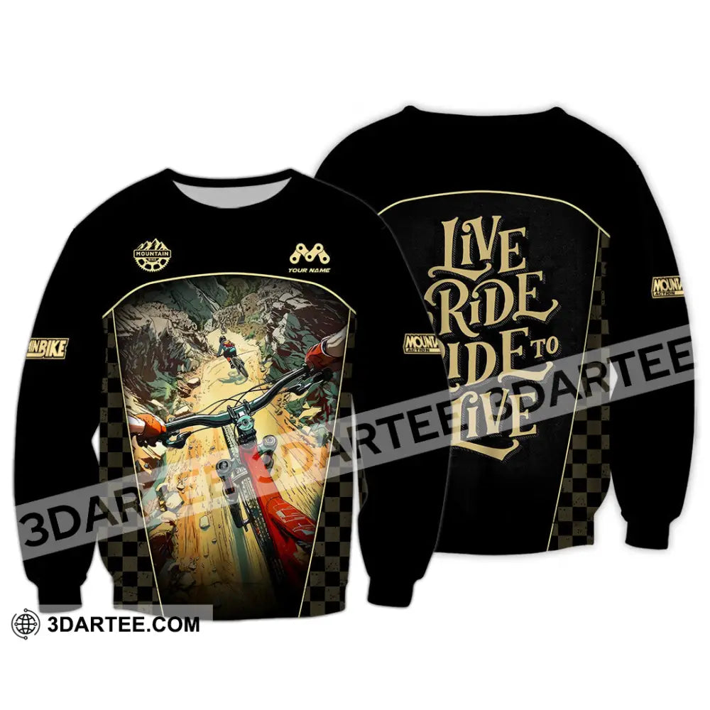 Unisex Shirt - Custom Live To Ride Mountain Bike Shirt Long Sleeve / S T-shirt