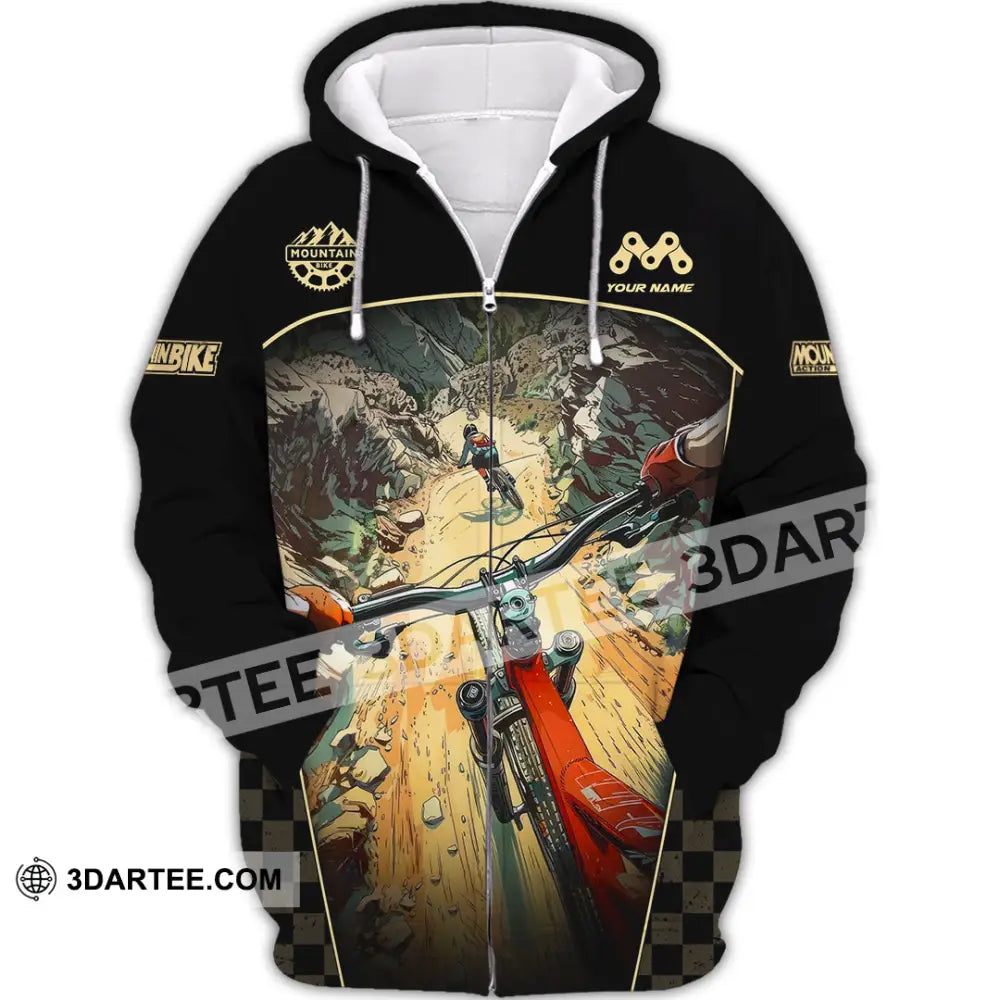 Unisex Shirt - Custom Live To Ride Mountain Bike Shirt Zipper Hoodie / S T-shirt