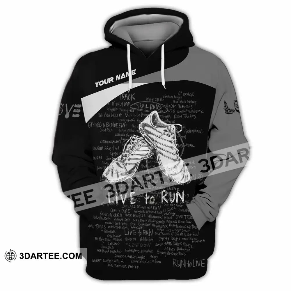 Unisex Shirt - Custom Live To Run 3D Shirt - Hoodie / S - T-shirt