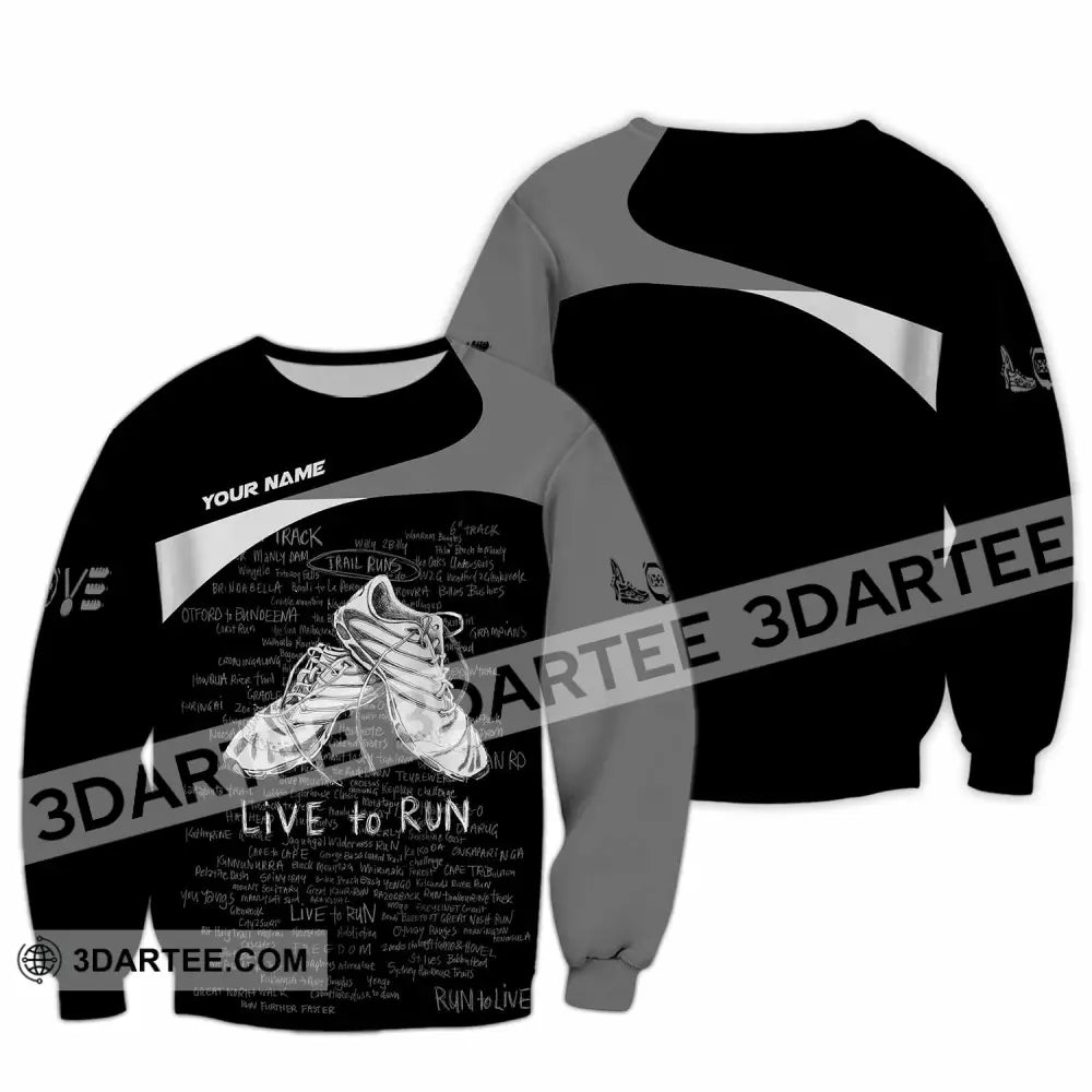 Unisex Shirt - Custom Live To Run 3D Shirt - Long Sleeve / S - T-shirt