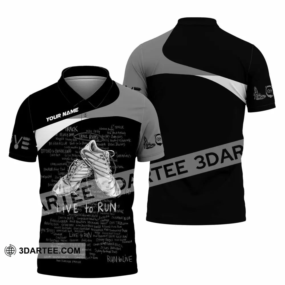 Unisex Shirt - Custom Live To Run 3D Shirt - Polo Shirt / S - T-shirt