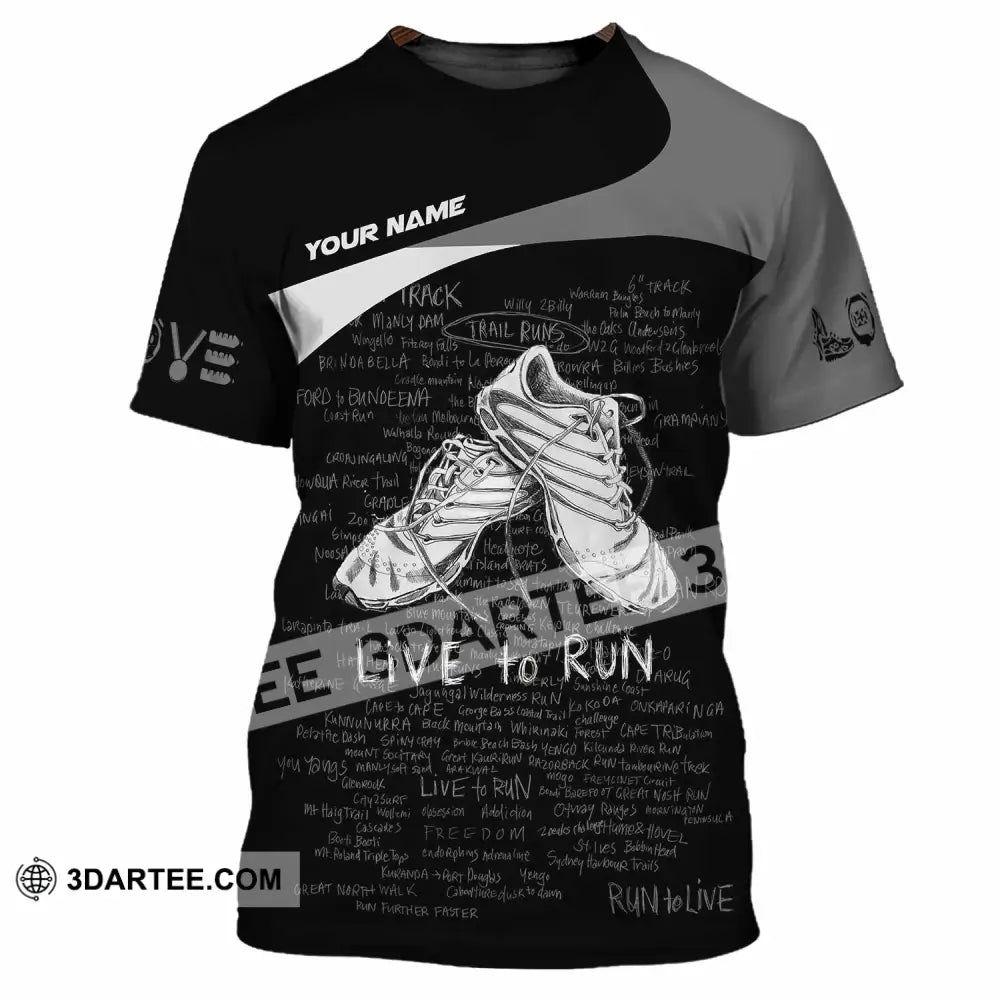 Unisex Shirt - Custom Live To Run 3D Shirt - T-Shirt / S - T-shirt