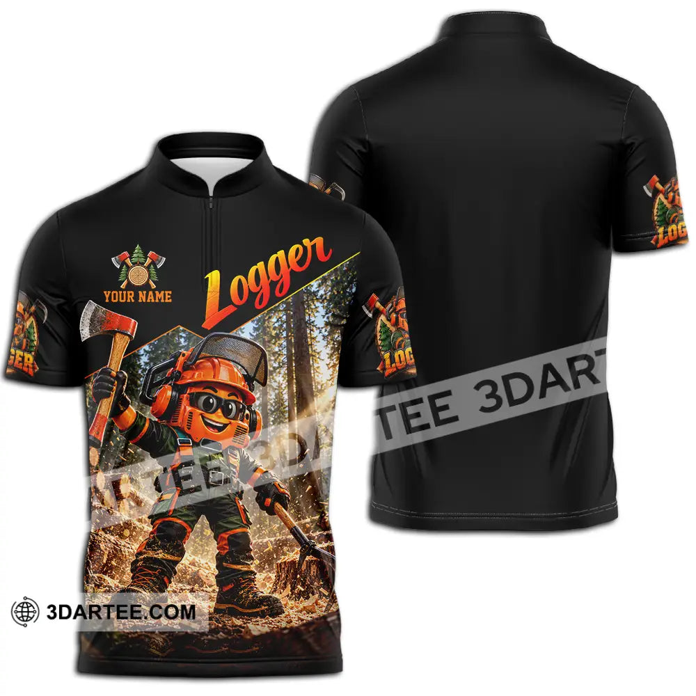 Unisex Shirt - Custom Logger Shirt - Zipper Polo Shirt / S - T-shirt