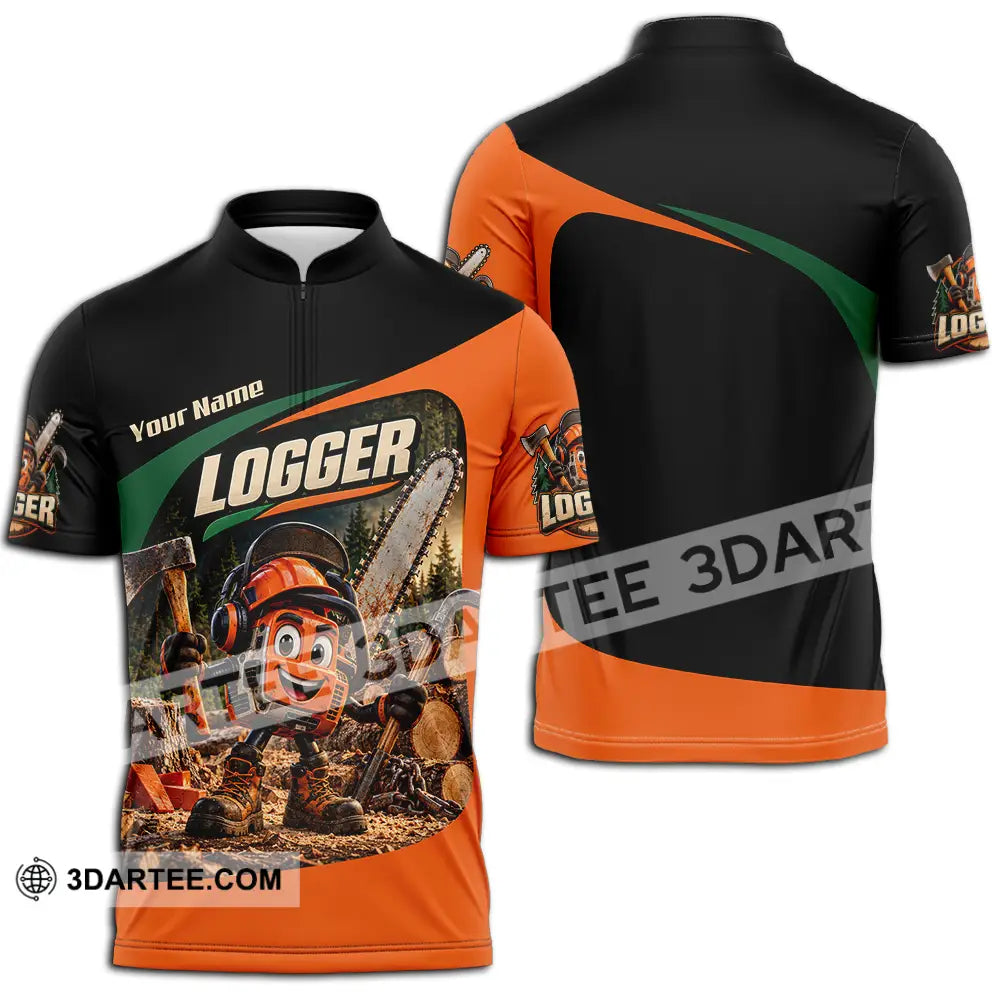 Unisex Shirt - Custom Logger Shirt - Zipper Polo Shirt / S - T-shirt