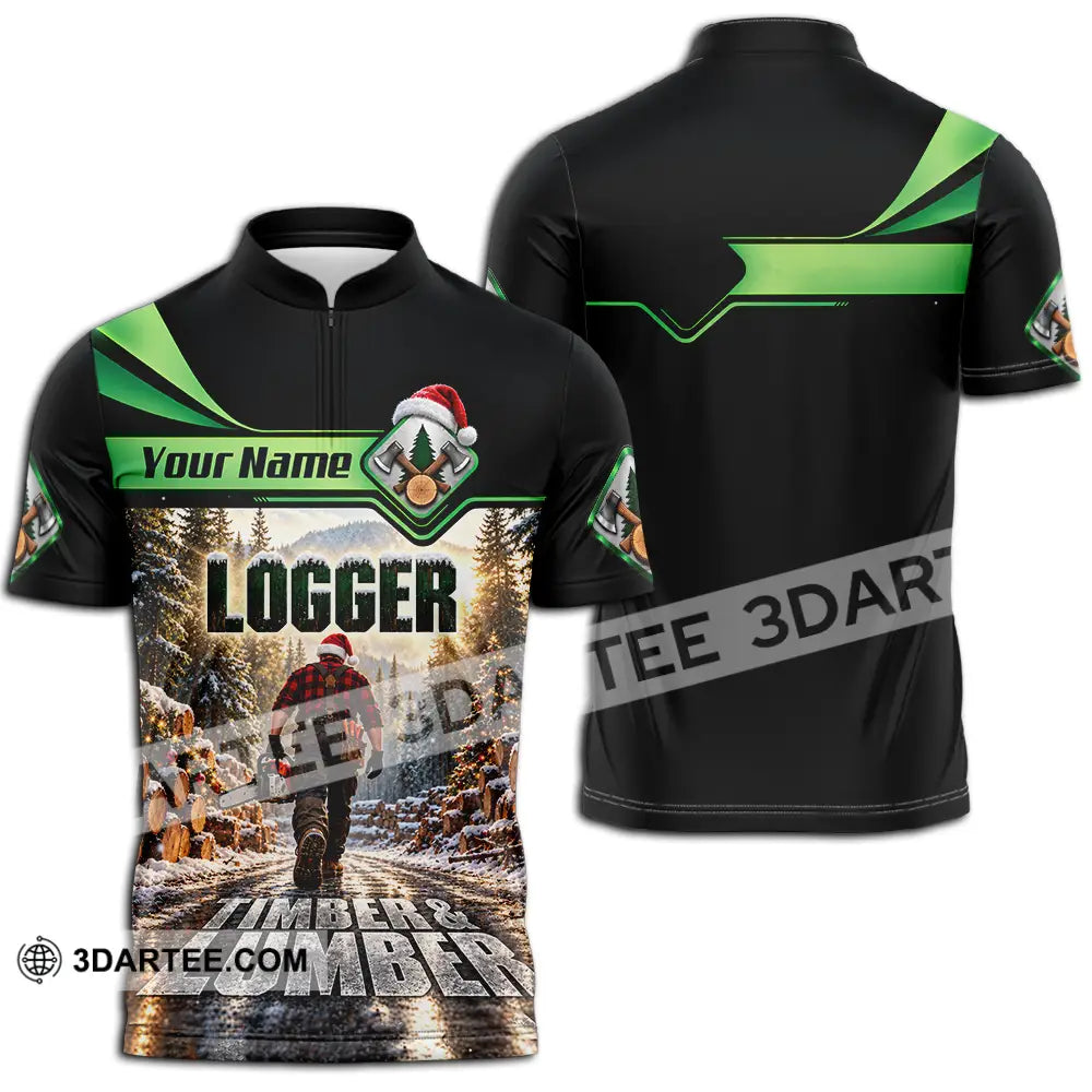 Unisex Shirt - Custom Logger Shirt - Zipper Polo Shirt / S - T-shirt