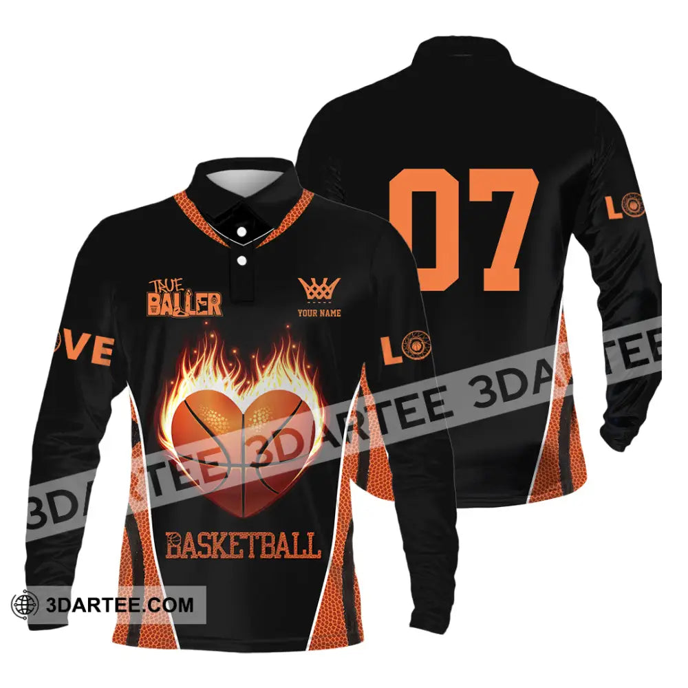 Unisex Shirt - Custom Love Basketball Shirt Long Sleeve Polo / S T-shirt