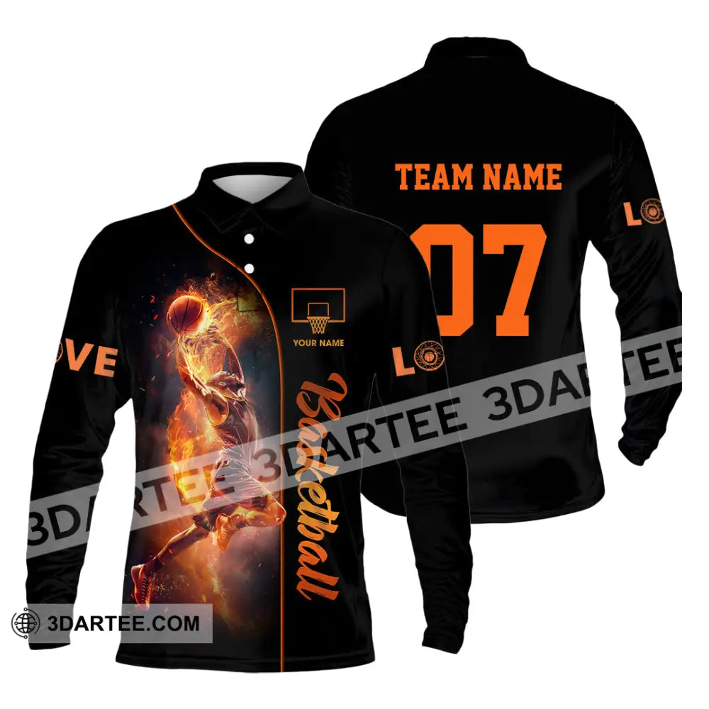 Unisex Shirt - Custom Love Basketball Shirt Long Sleeve Polo / S T-shirt