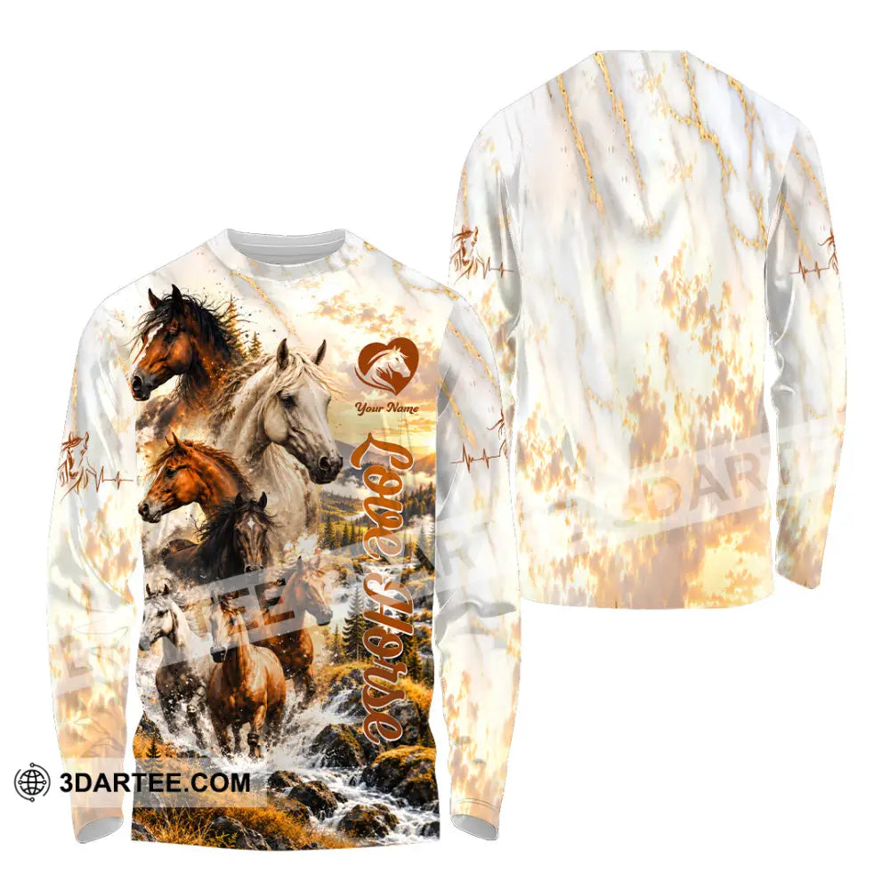 Unisex Shirt - Custom Love Horse Shirt - Long Sleeve Shirt / S - T-shirt
