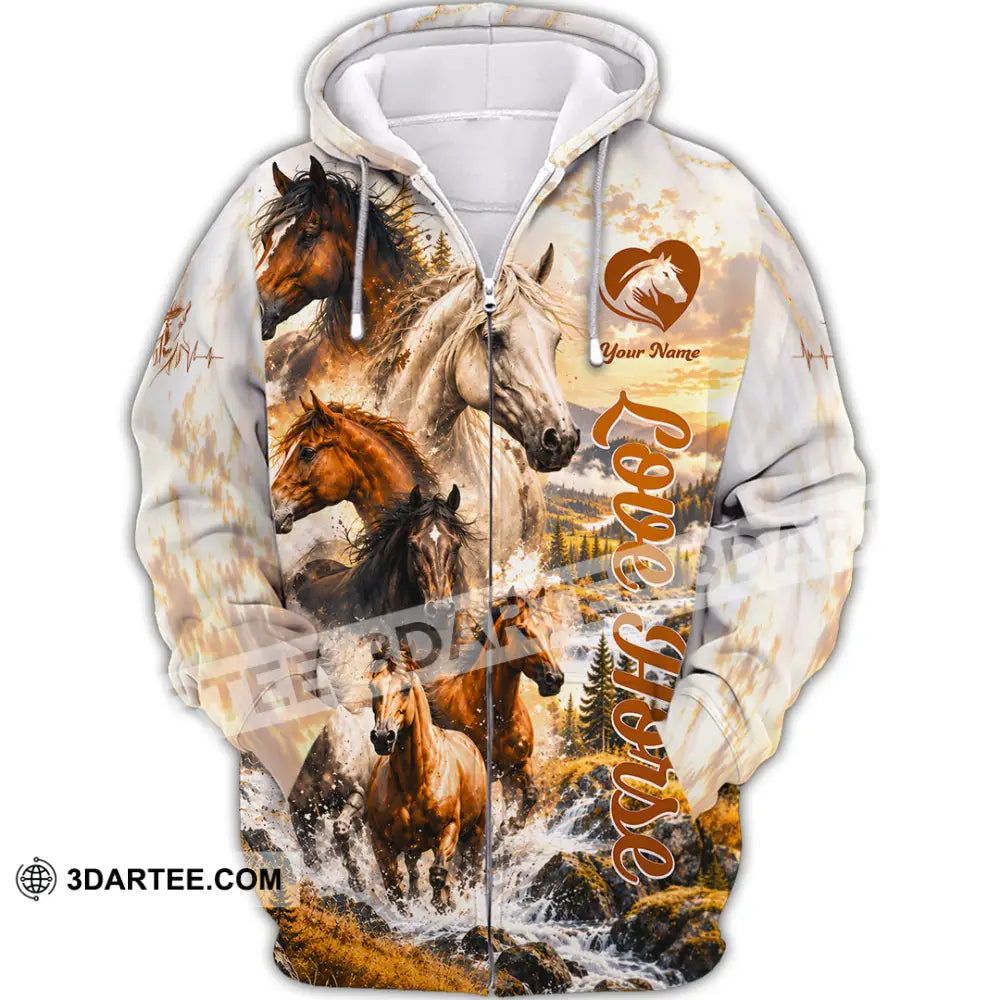Unisex Shirt - Custom Love Horse Shirt - Zipper Hoodie / S - T-shirt