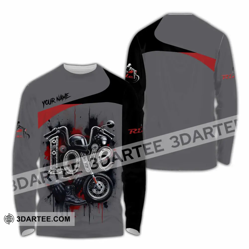 Unisex Shirt - Custom Love Rider 3D Shirt - Long Sleeve Shirt / S - T-shirt