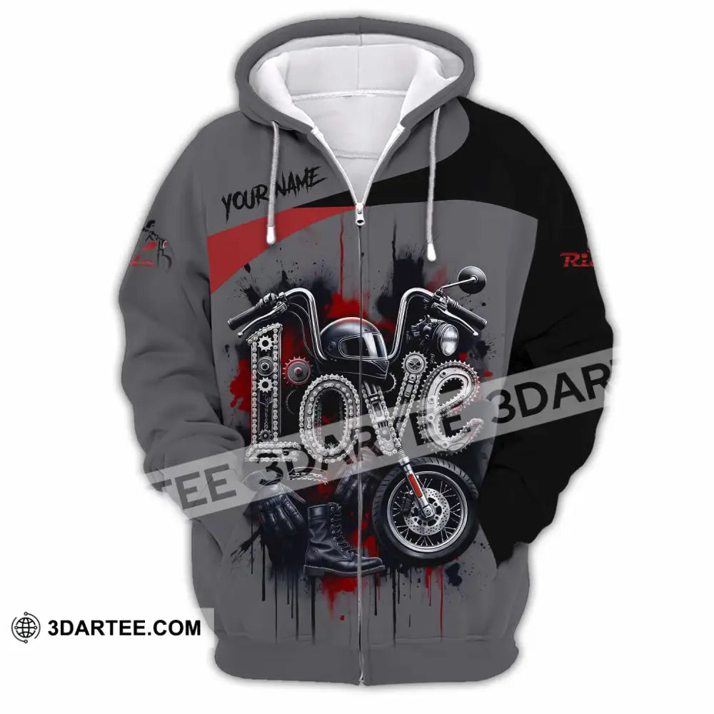Unisex Shirt - Custom Love Rider 3D Shirt - Zipper Hoodie / S - T-shirt