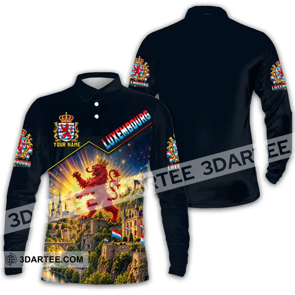 Unisex Shirt - Custom Luxembourg Shirt - Long Sleeve Polo / S - T-shirt