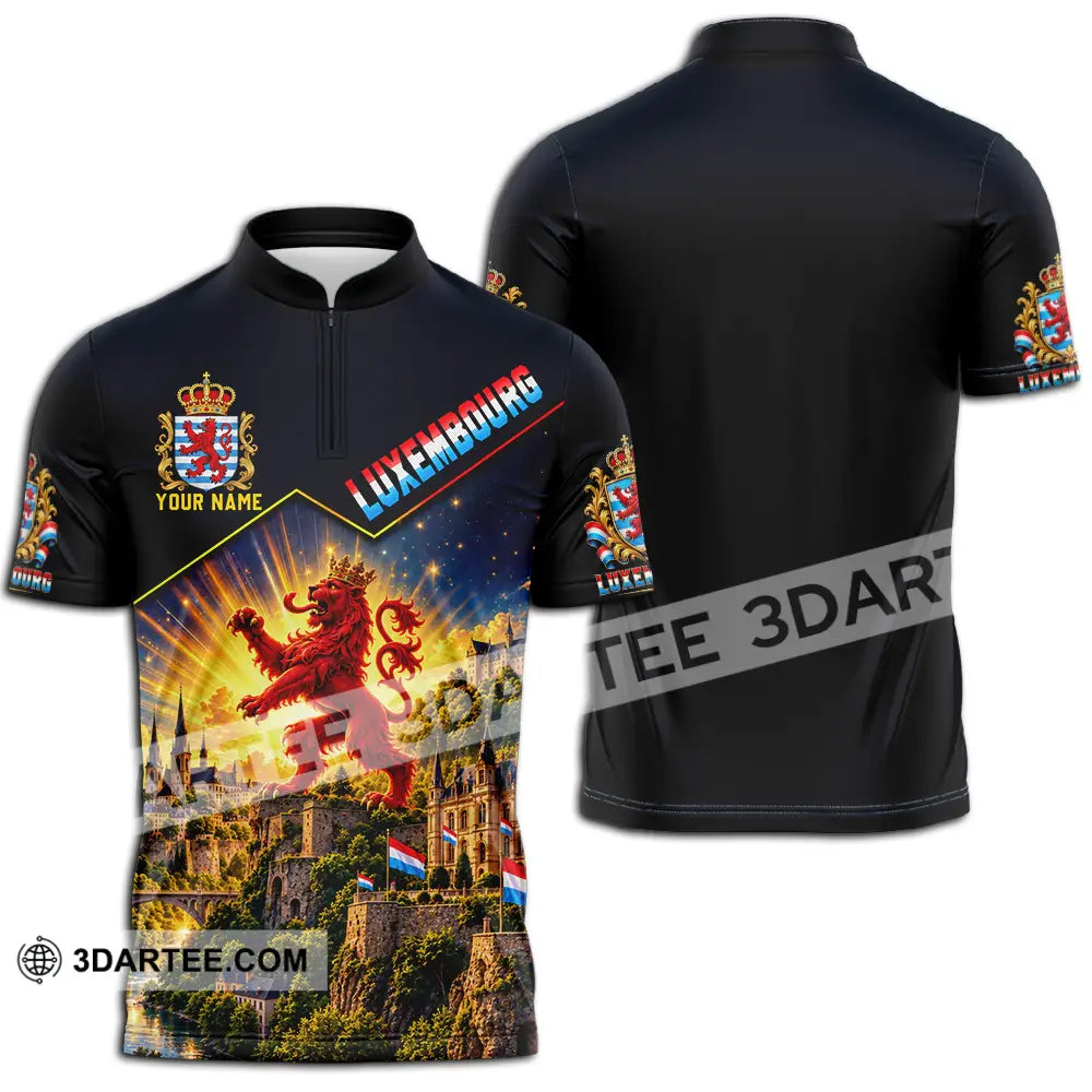 Unisex Shirt - Custom Luxembourg Shirt - Zipper Polo Shirt / S - T-shirt