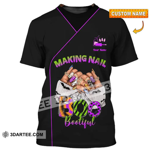 Unisex Shirt - Custom Making Nail Bootiful Halloween Nails Artist Shirt T-shirt