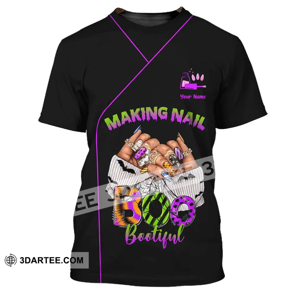Unisex Shirt - Custom Making Nail Bootiful Halloween Nails Artist Shirt T-Shirt / S T-shirt