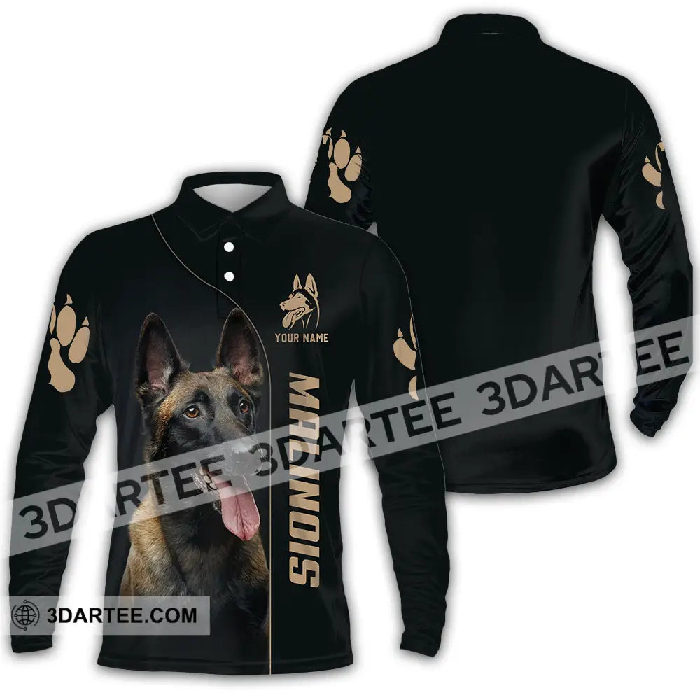 Unisex Shirt - Custom Malinois Pet Lover Shirt Long Sleeve Polo / S T-shirt