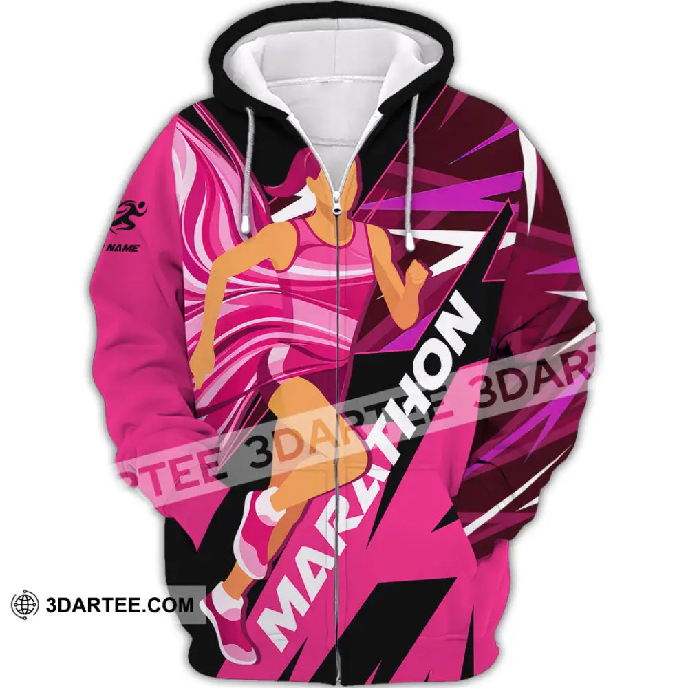 Unisex Shirt - Custom Marathon 3D Shirt Zipper Hoodie / S T-shirt