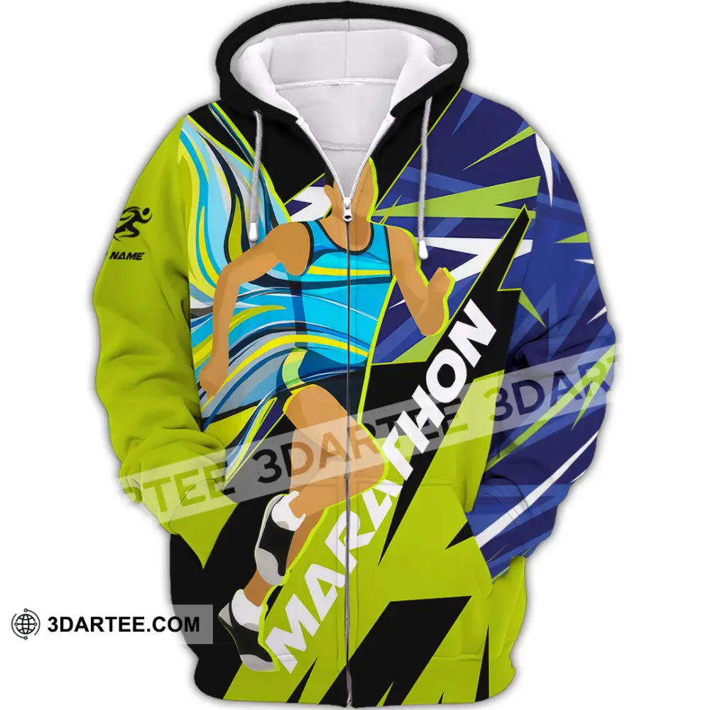 Unisex Shirt - Custom Marathon 3D Shirt Zipper Hoodie / S T-shirt