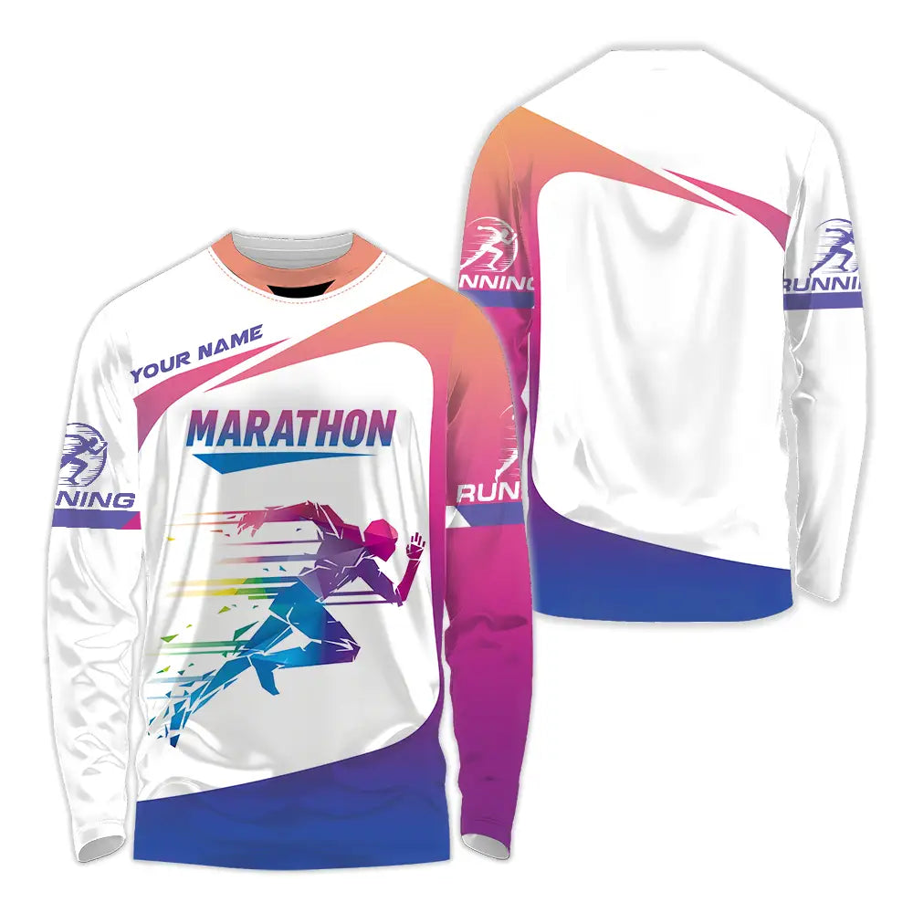 Unisex Shirt - Custom Marathon Running Lover Sport Shirt Long Sleeve Shirt / S T-shirt