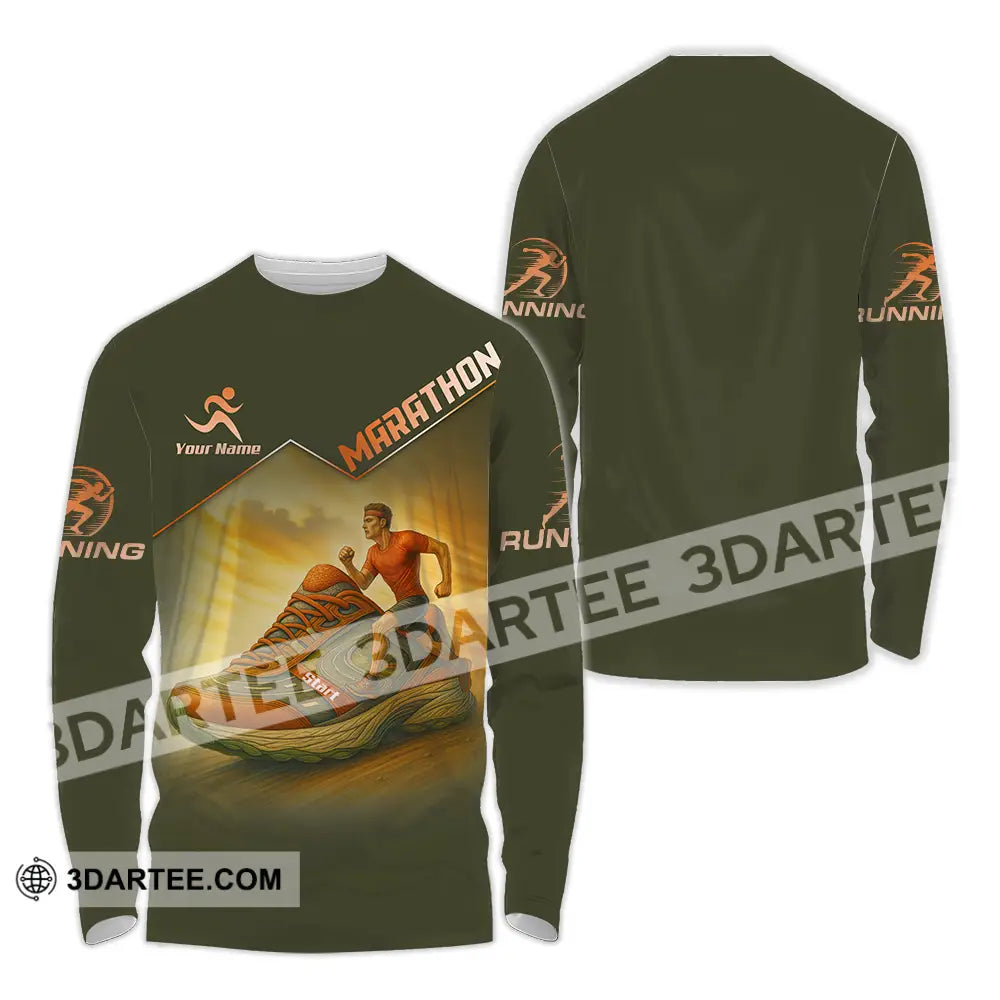 Unisex Shirt - Custom Marathon Running Lover Sport Shirt Long Sleeve Shirt / S T-shirt