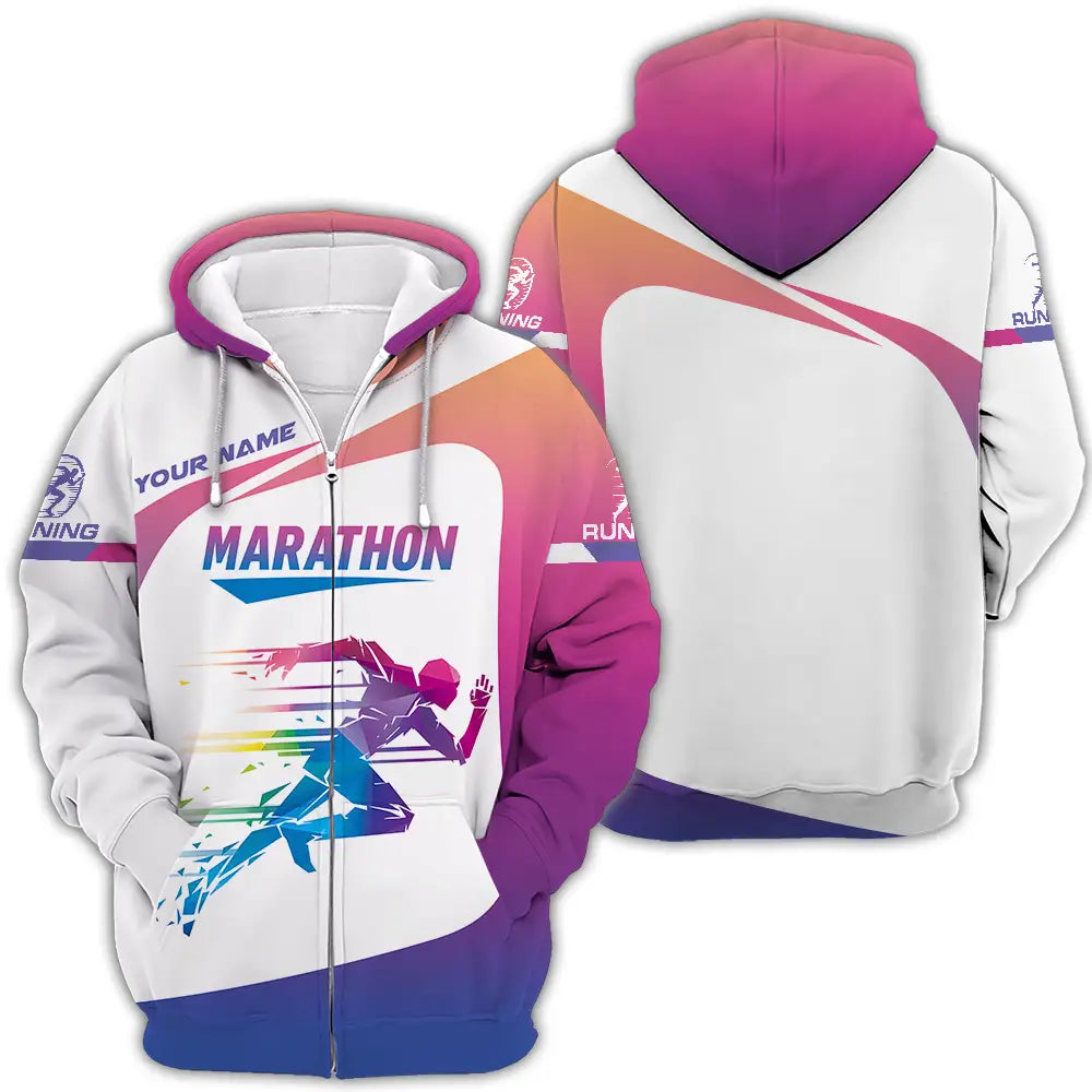 Unisex Shirt - Custom Marathon Running Lover Sport Shirt Zipper Hoodie / S T-shirt