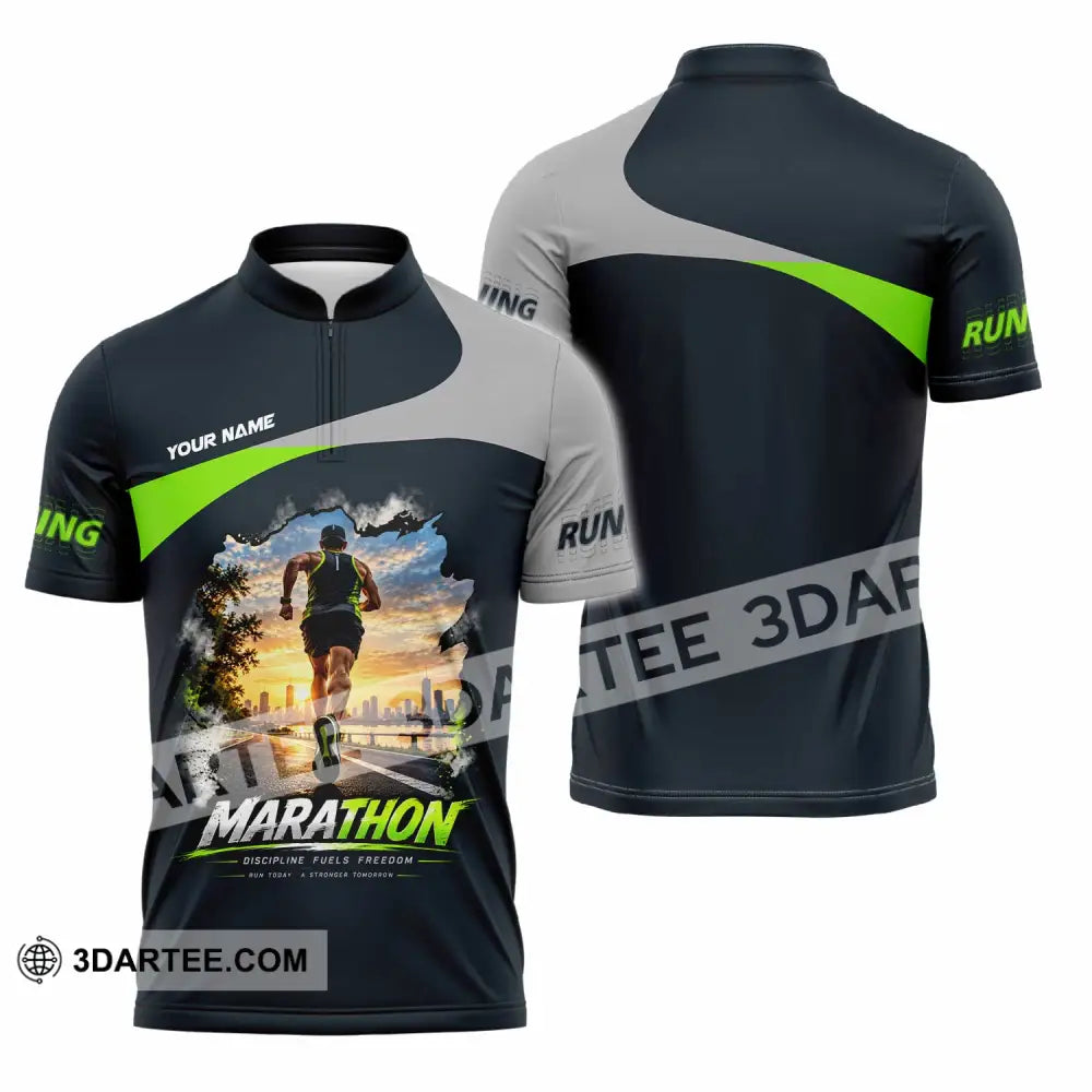 Unisex Shirt - Custom Marathon Shirt - Zipper Polo Shirt / S - T-shirt