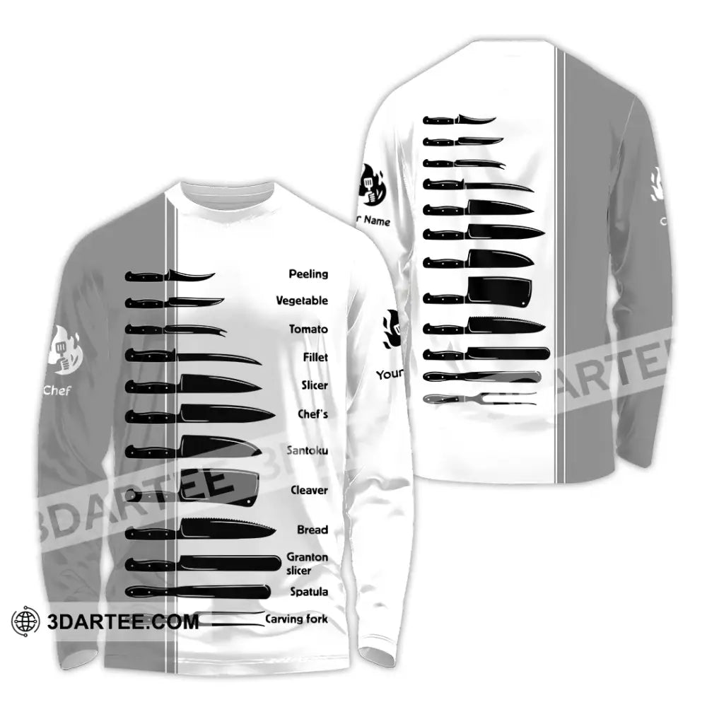 Unisex Shirt - Custom Master Chef Knife Collection Shirt Long Sleeve Shirt / S T-shirt