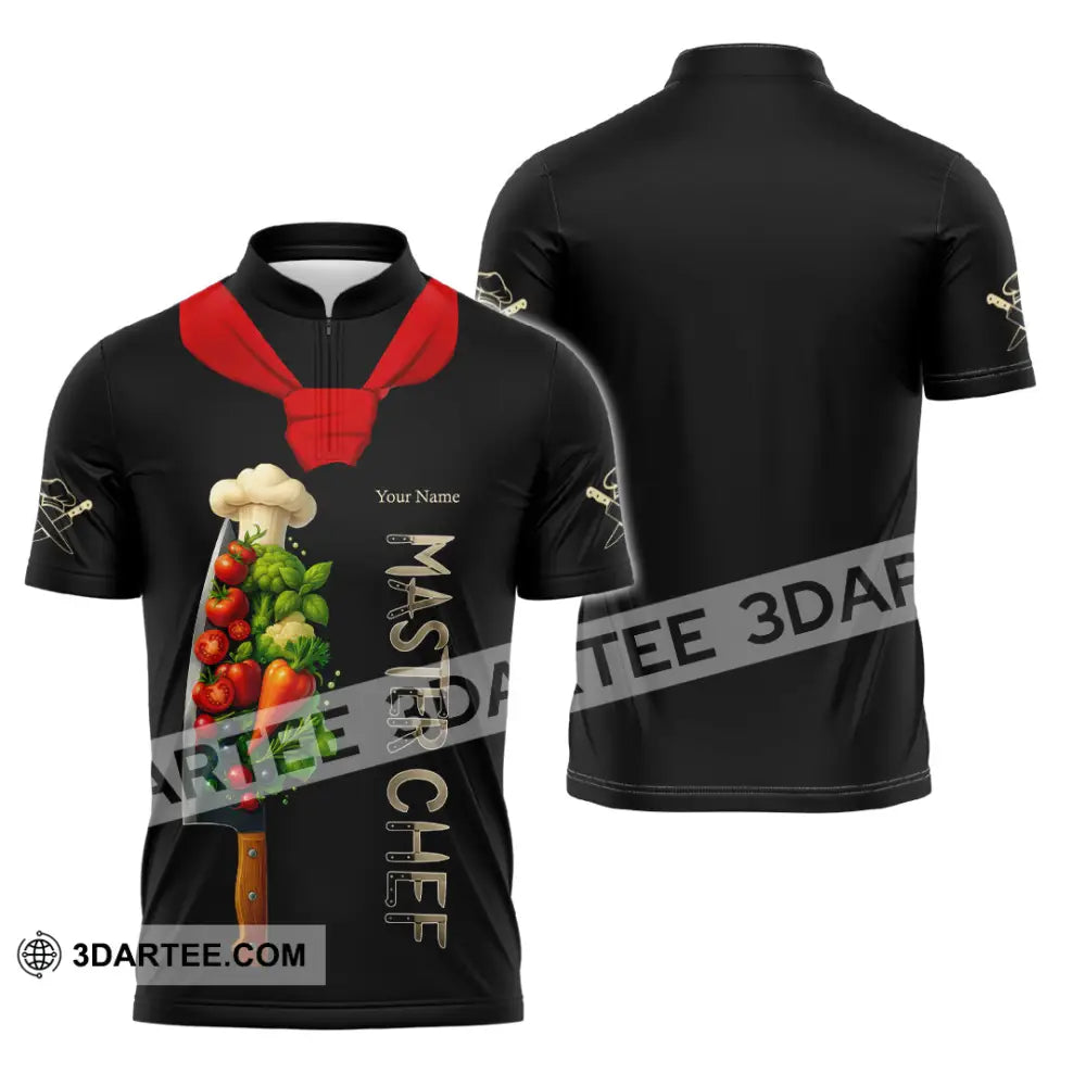 Unisex Shirt - Custom Master Chef Shirt Zipper Polo Shirt / S T-shirt