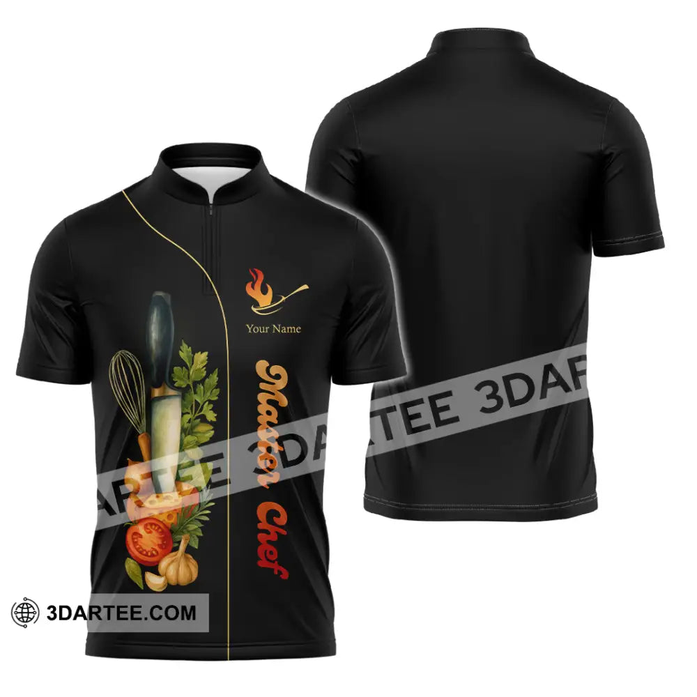 Unisex Shirt - Custom Master Chef Shirt Zipper Polo Shirt / S T-shirt