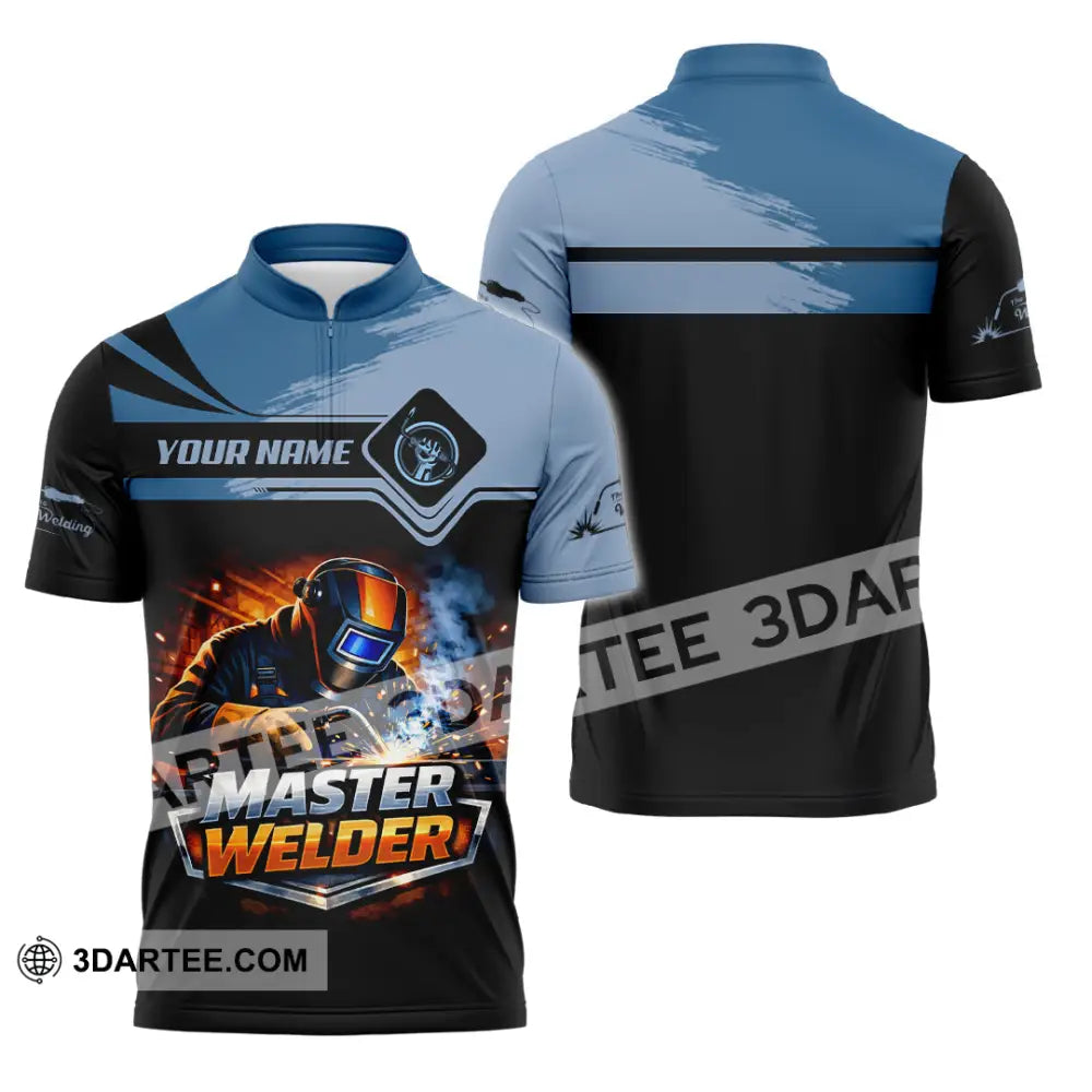 Unisex Shirt - Custom Master Welder Shirt - Zipper Polo Shirt / S - T-shirt