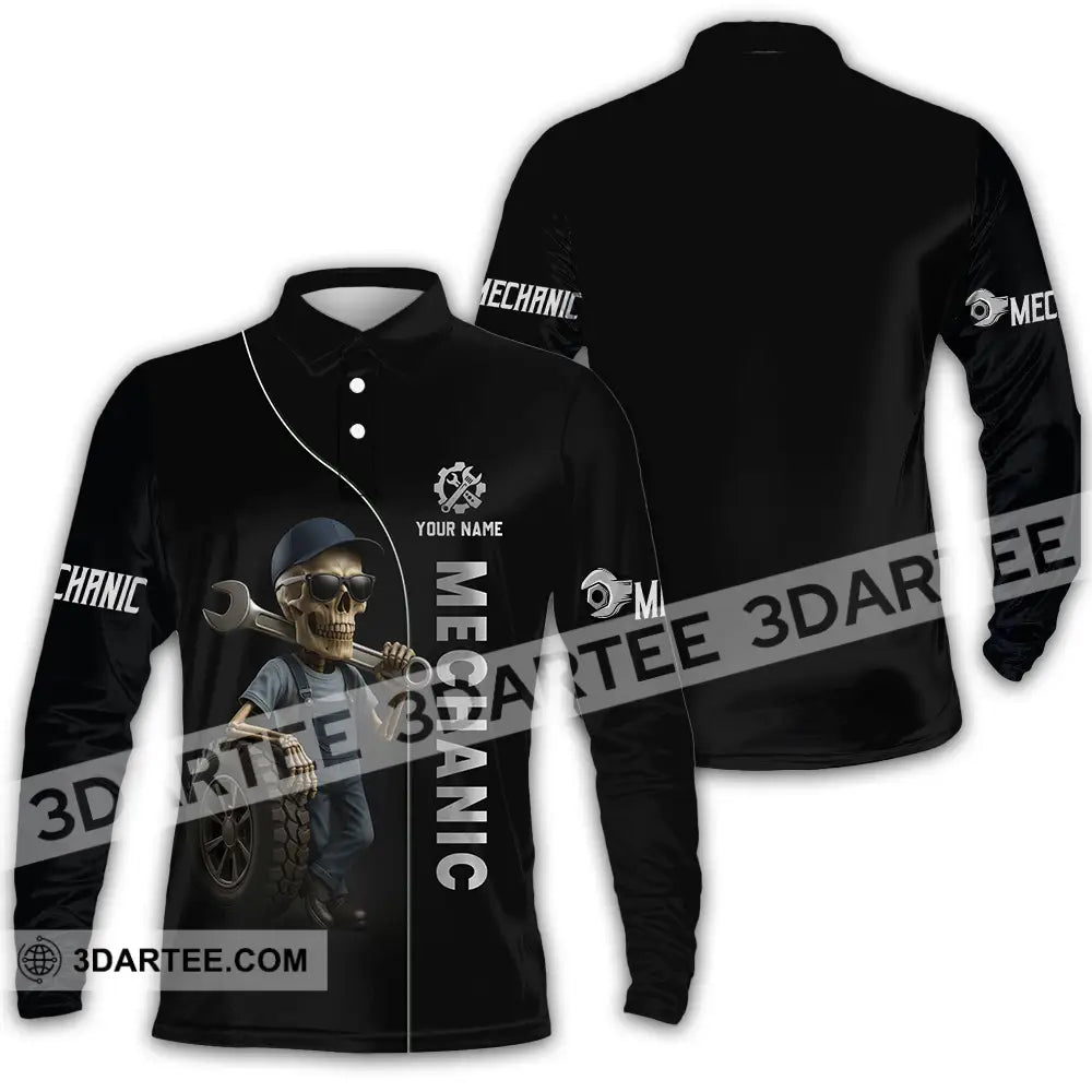 Unisex Shirt Custom Mechanic Shirt Long Sleeve Polo / S T shirt