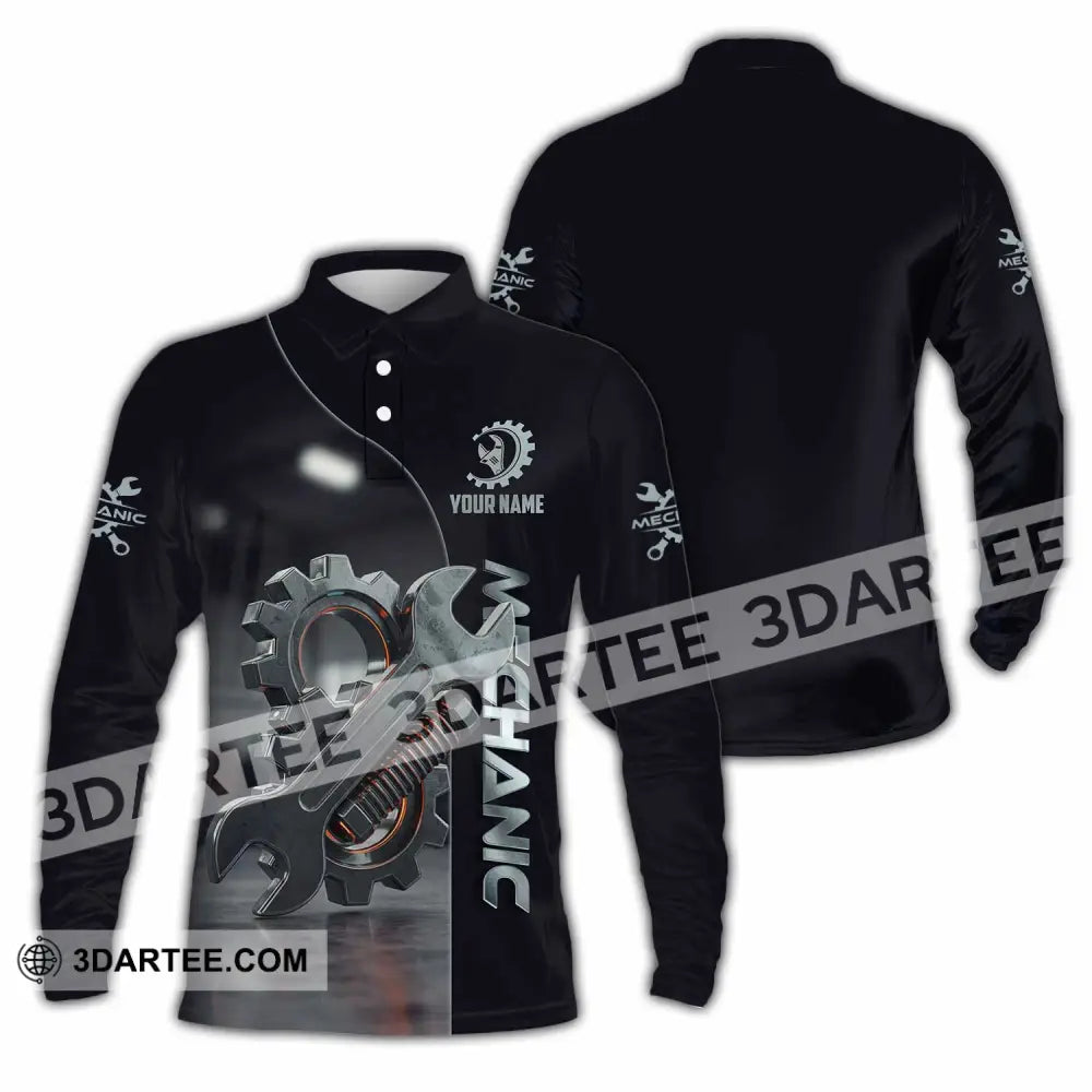 Unisex Shirt Custom Mechanic Shirt Long Sleeve Polo / S T shirt