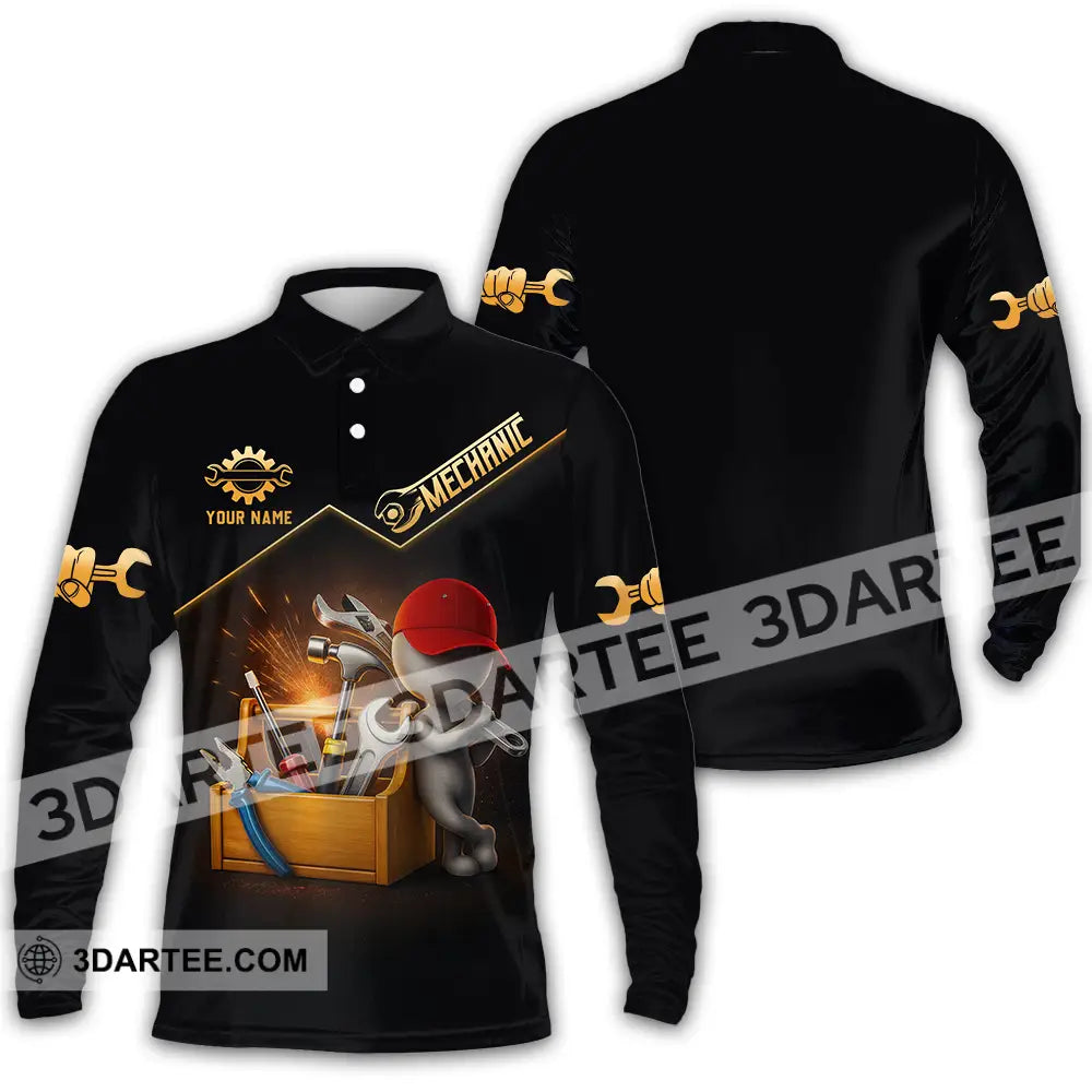 Unisex Shirt Custom Mechanic Shirt Long Sleeve Polo / S T shirt