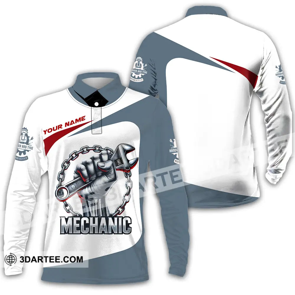Unisex Shirt - Custom Mechanic Shirt Long Sleeve Polo / S T-shirt