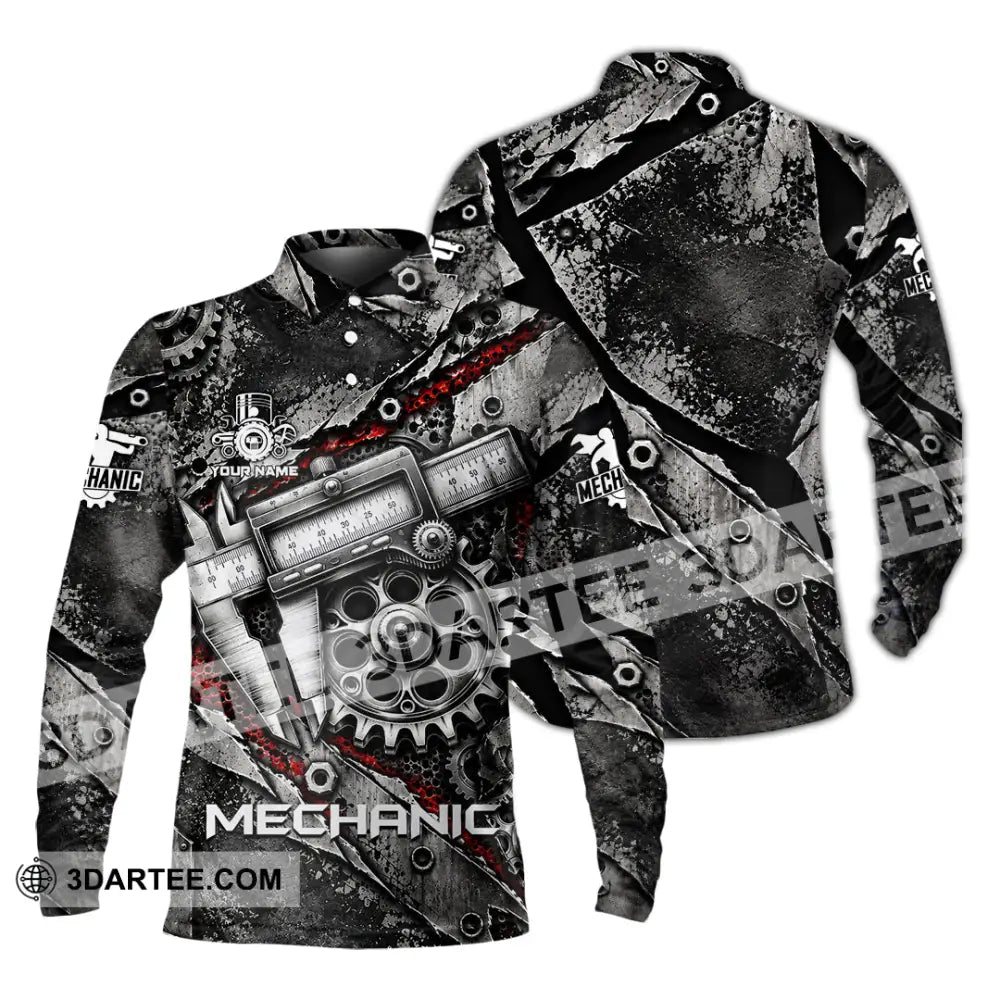 Unisex Shirt - Custom Mechanic Shirt - Long Sleeve Polo / S - T-shirt