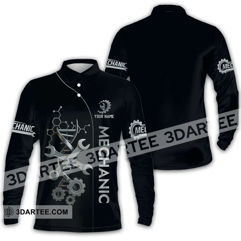 Unisex Shirt Custom Mechanic Shirt Long Sleeve Polo / S T shirt