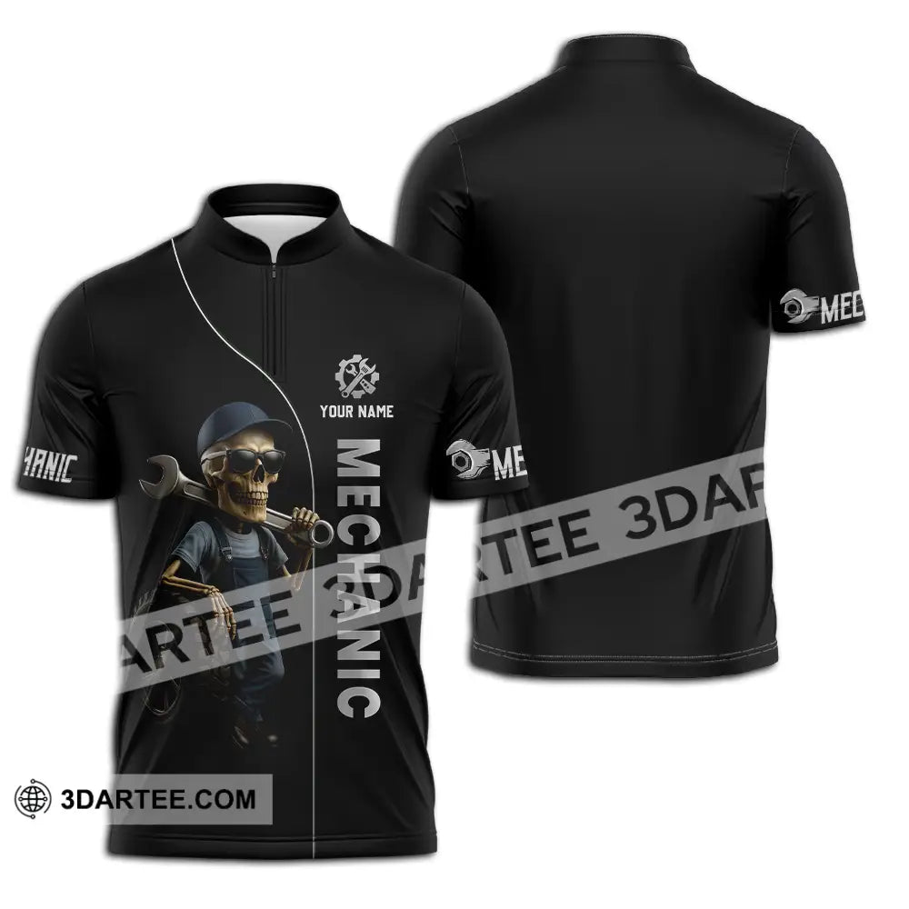 Unisex Shirt Custom Mechanic Shirt Zipper Polo Shirt / S T shirt