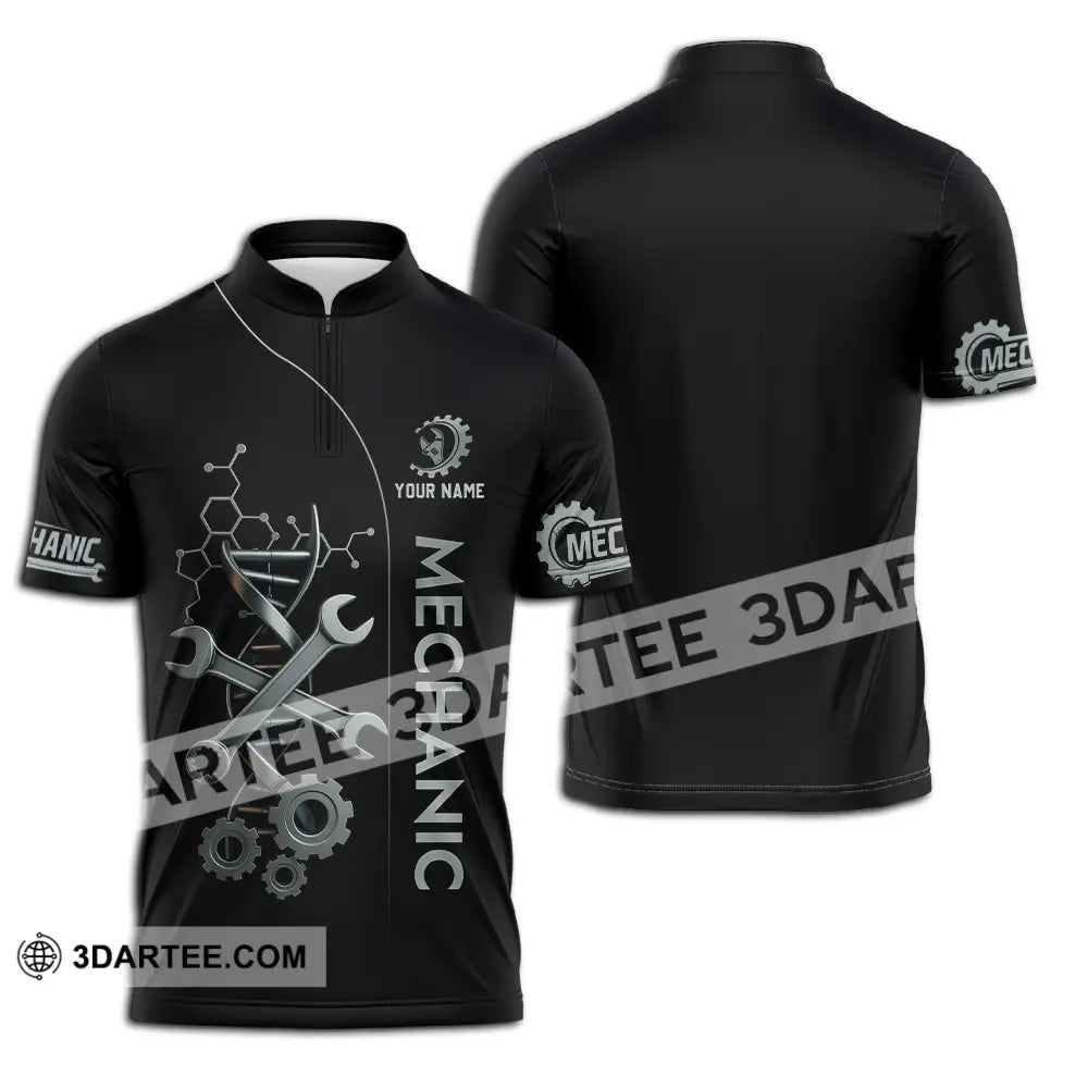 Unisex Shirt Custom Mechanic Shirt Zipper Polo Shirt / S T shirt