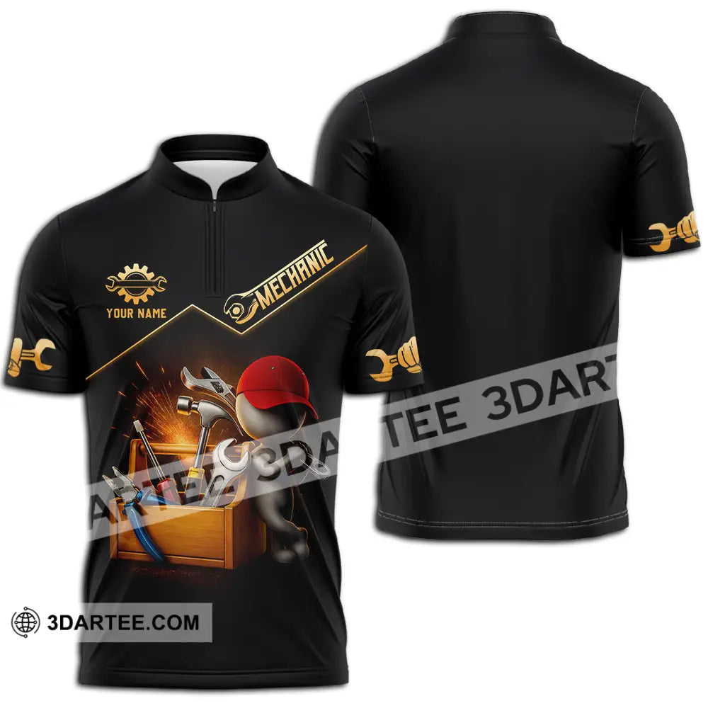 Unisex Shirt Custom Mechanic Shirt Zipper Polo Shirt / S T shirt