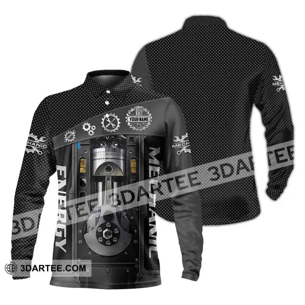 Unisex Shirt - Custom Mechanical Energy Shirt - Long Sleeve Polo / S - T-shirt